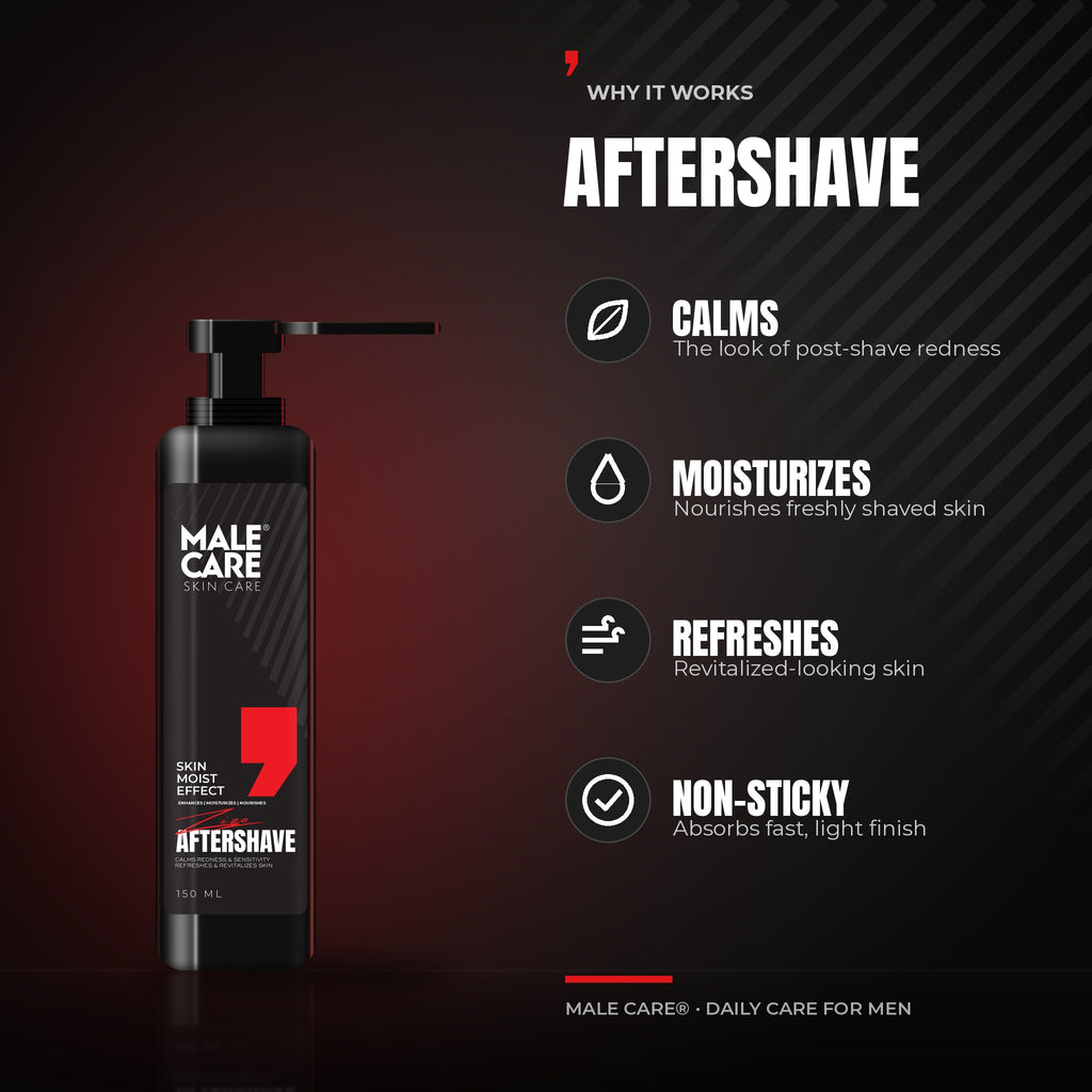 Signature Aftershave Skin Moist Effect key benefits: Calms, Moisturizes, Refreshes, Non-Sticky