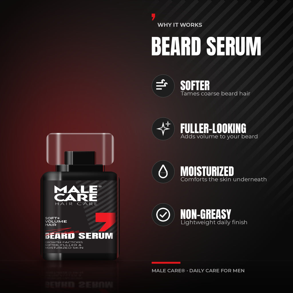 Signature Beard Serum Soft + Volume key benefits: Softer, Fuller-Looking, Moisturized, Non-Greasy