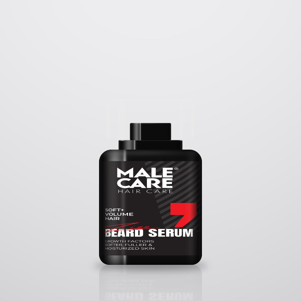 Signature Beard Serum Soft + Volume on a light grey background