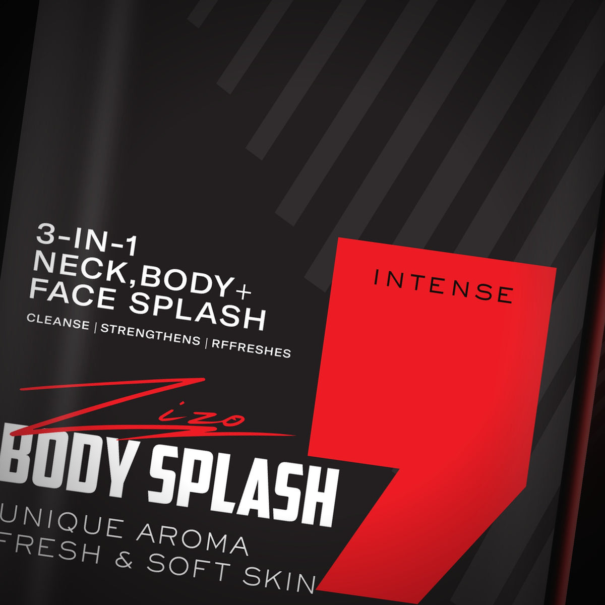 Close-up of the Signature 3-in-1 Body Splash label