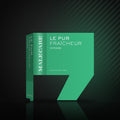 Le Pur Fraîcheur Eau de Toilette green box, MALE CARE Intense line, on a dark reflective surface