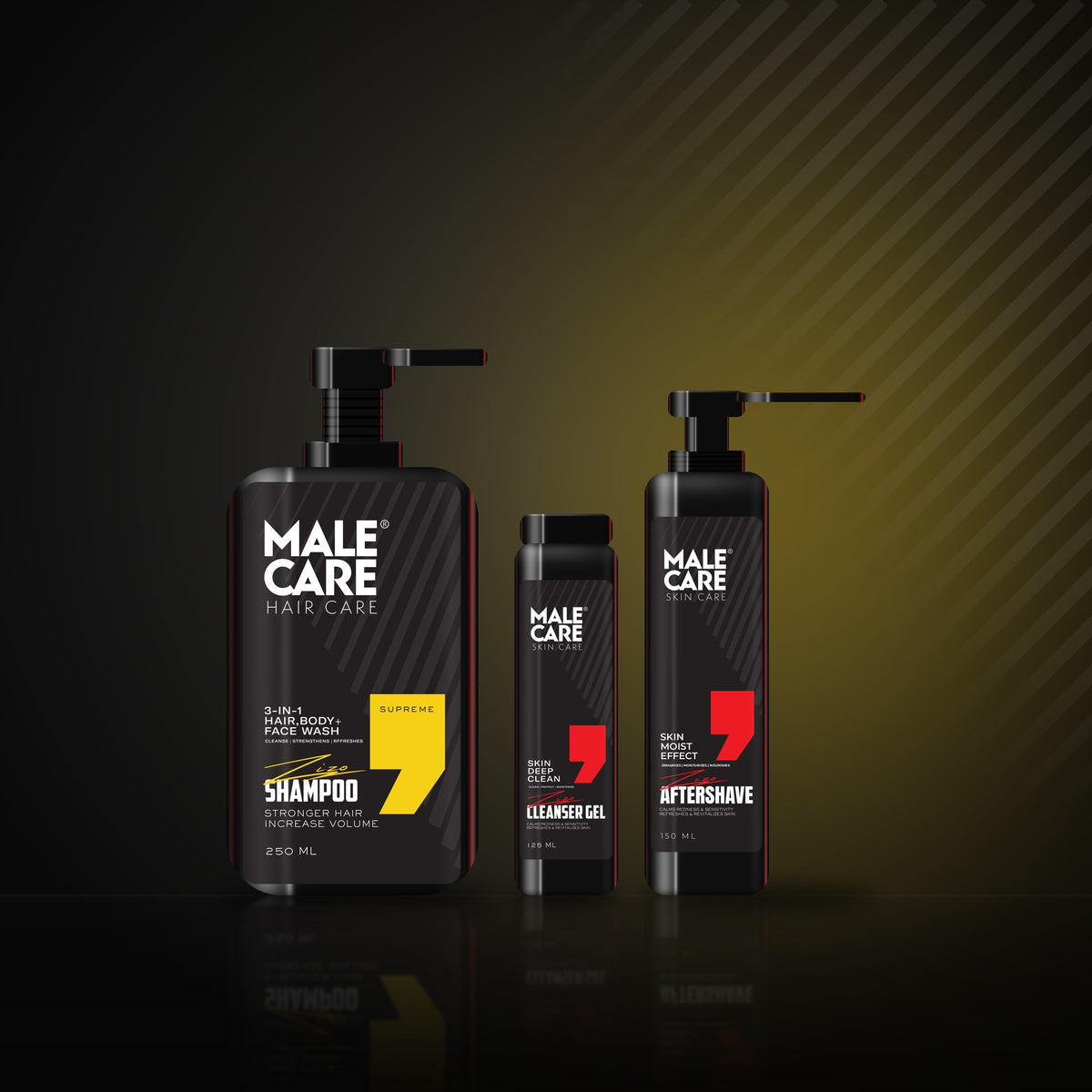 The Daily Routine in Supreme: 3-in-1 Shampoo, Cleanser Gel and Aftershave