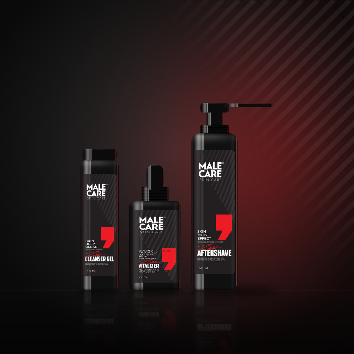 The Face Regimen: Cleanser Gel, Vitalizer Multi-V Face Serum and Aftershave
