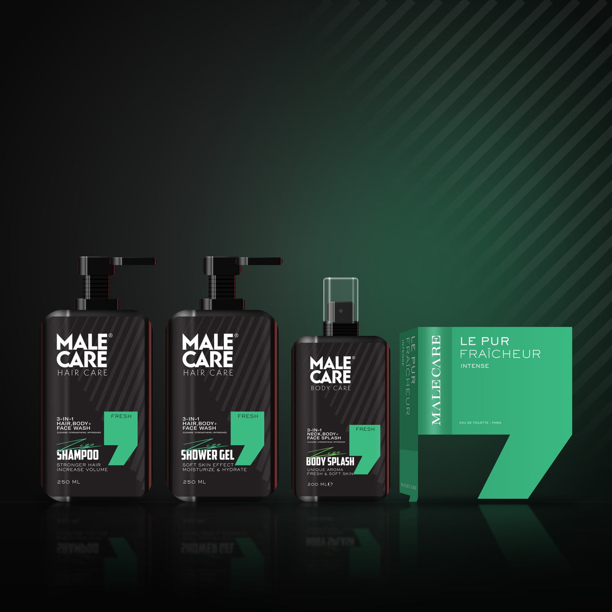 The Fresh Scent Set: Shampoo, Shower Gel, Body Splash and matching Eau de Toilette