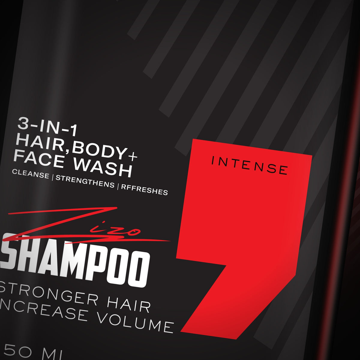Close-up of the Signature 3-in-1 Shampoo label